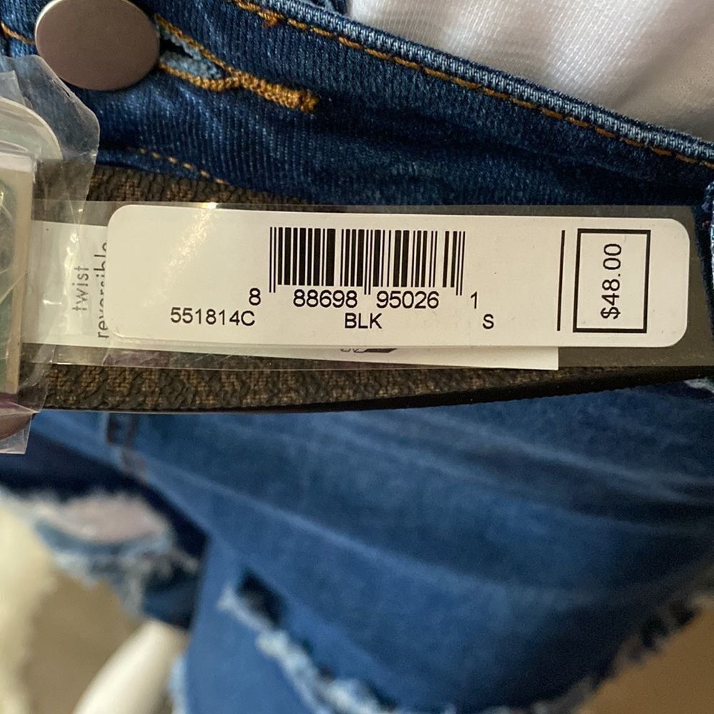 NWT Michael Kors Belt with Charm - Black/ Brown - Size Small - Picture 6 of 11